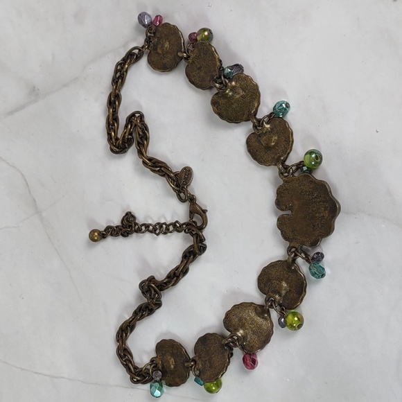 Chico's Vintage-look Jeweled Frog On Lily Pad Necklace - Picture 8 of 10